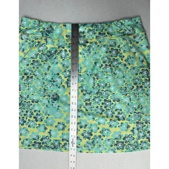 Title Nine Skirt Womens XL Diamalete Green Mint Floral Zip Pockets Golf EUC - Picture 5 of 8